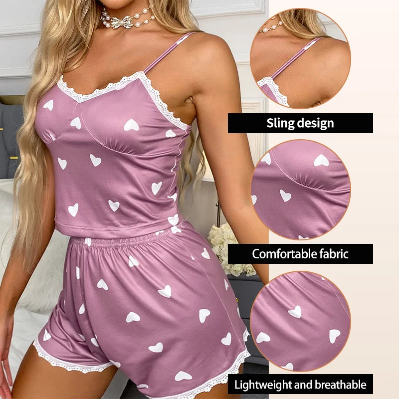 DreamPetal – Lace Print Pajama Set