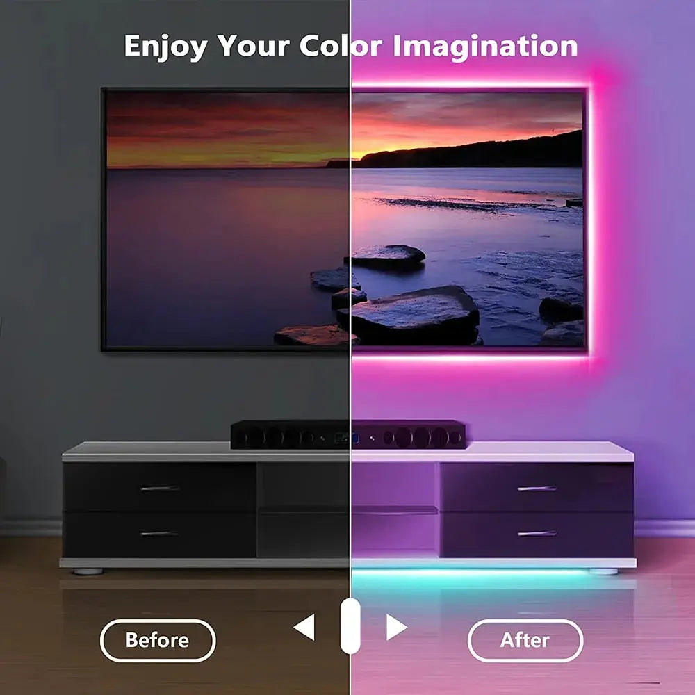GlowFlex 5050 โ USB RGB LED Strip Light with Bluetooth Control
