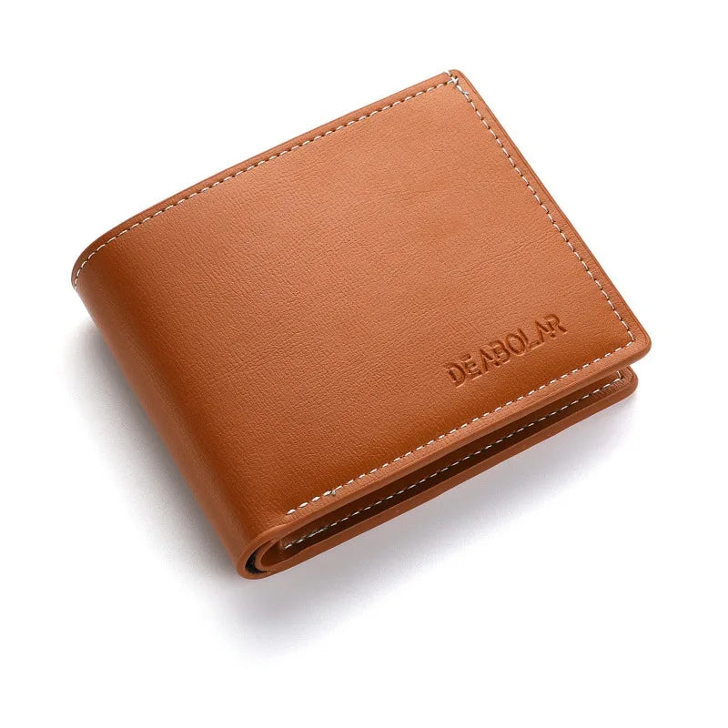 Men’s Slim PU Leather Folding Wallet – Thin Credit Card Holder