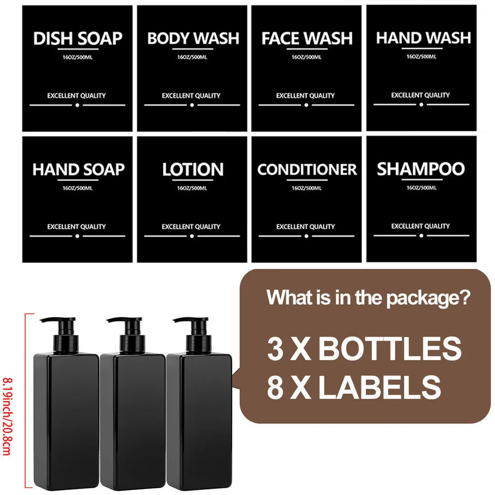 Soap Dispenser β 500ml Refillable Bottle with Labels