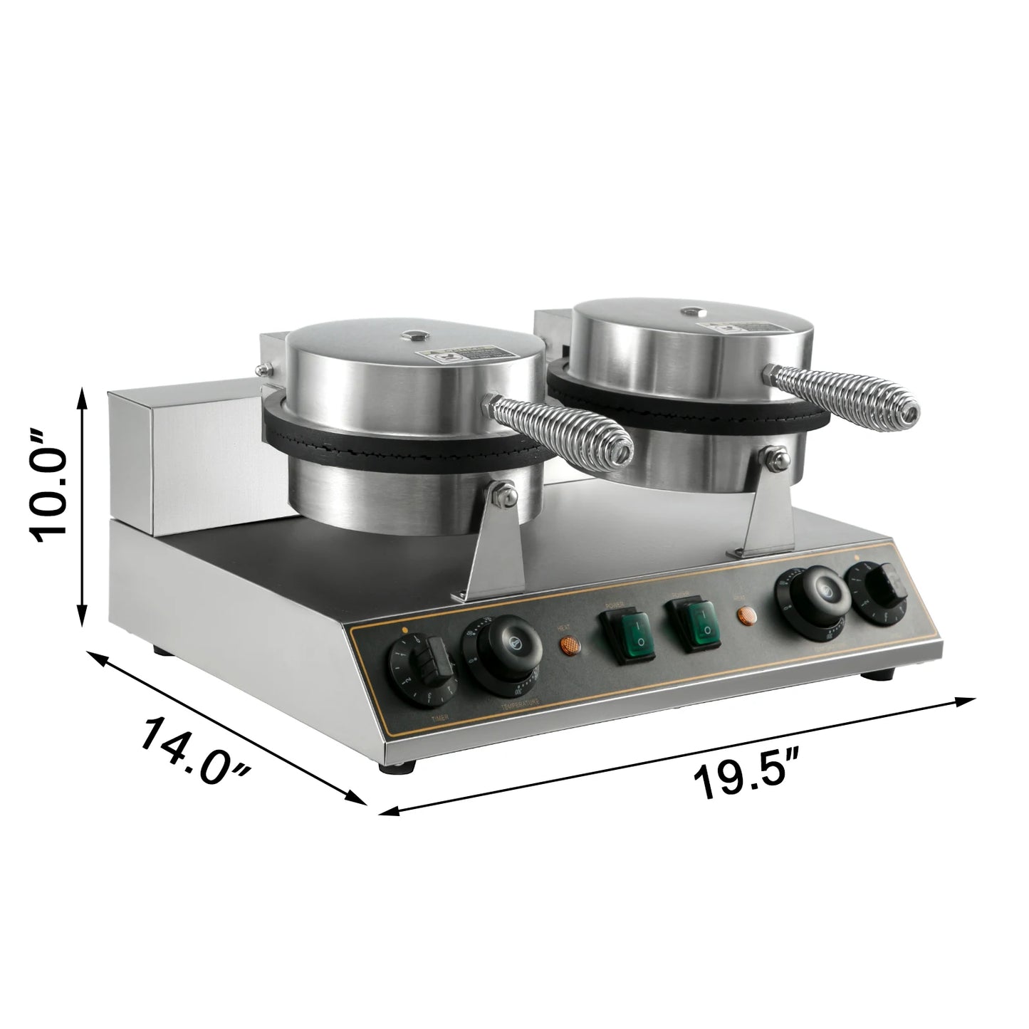 VEVOR Electric Waffle Maker β Single/Double Head 180mm Nonstick Round Waffle Machine