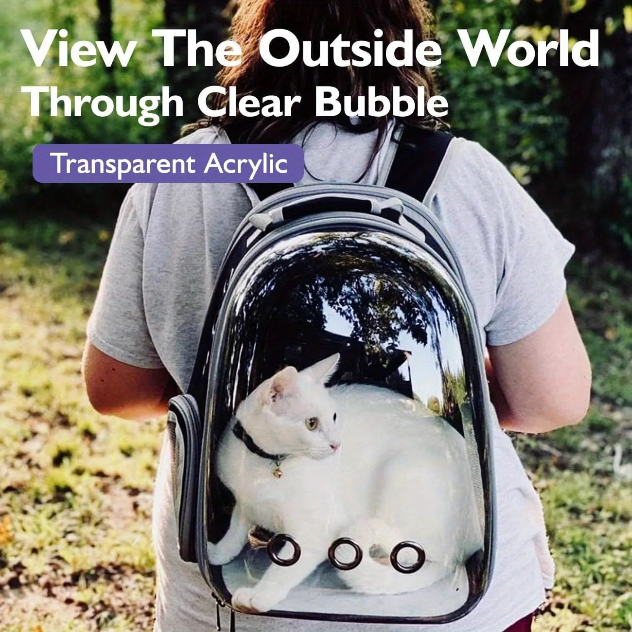 Space Capsule Pet Backpack Carrier β Transparent, Breathable Travel Bag for Cats & Small Dogs