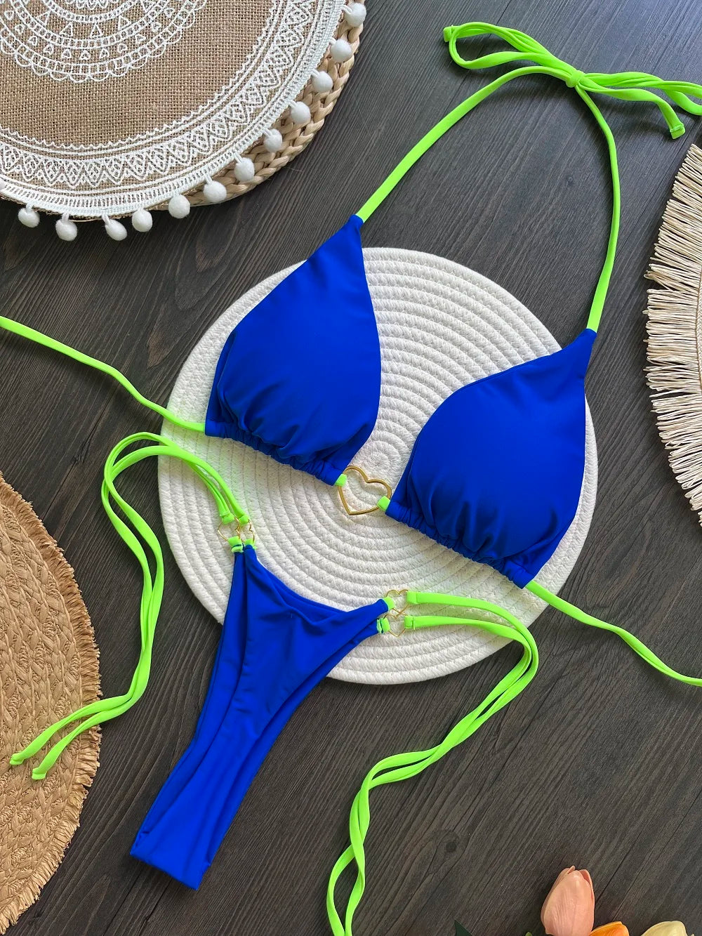 RUOTONSEPT Brazilian Halter Bikini Set β Sexy Triangle Thong Two-Piece Swimwear