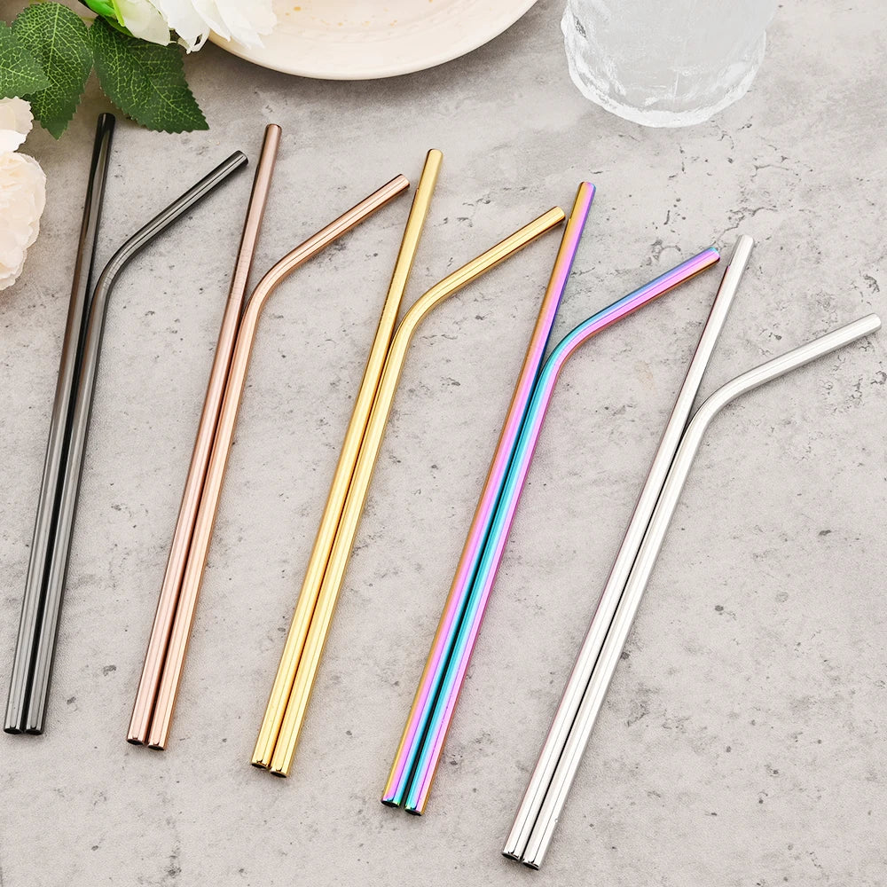 Metal Straws β Reusable 304 Stainless Steel Set with Brush