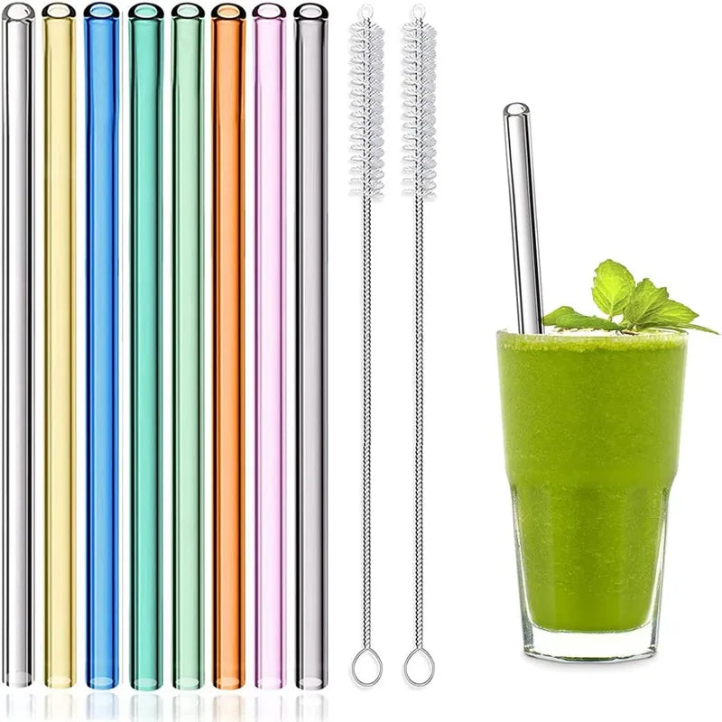 Glass Straws β Reusable Eco-Friendly Set with Cleaning Brush