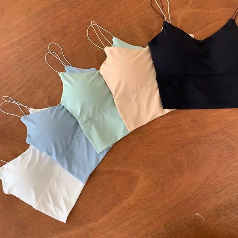 Ice Silk Seamless Padded Camisole β Wireless Bralette Tank Top for Women