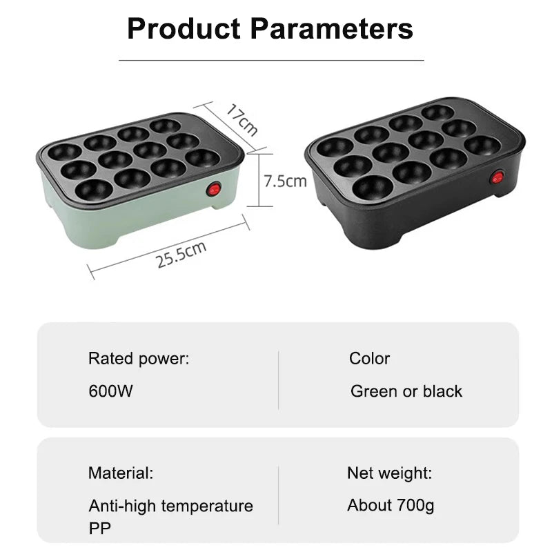 DMWD Electric Takoyaki Maker β Octopus Ball, Pancake & Omelette Grill Pan