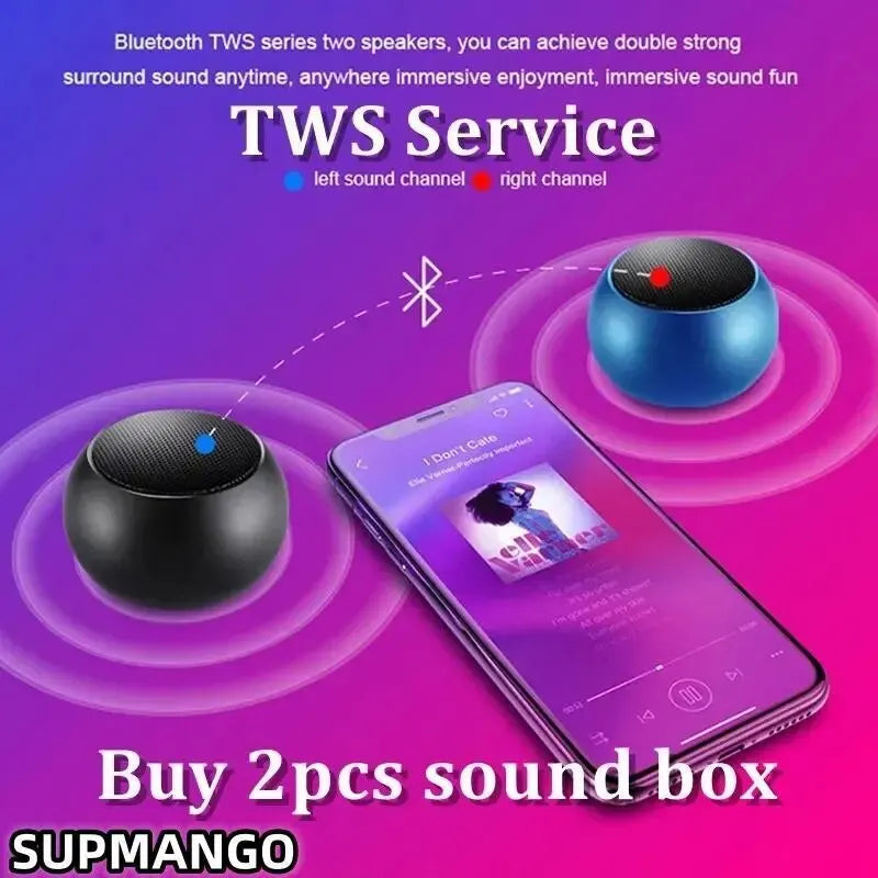 Mini Steel Bluetooth Speaker β Heavy Bass Portable Wireless Subwoofer