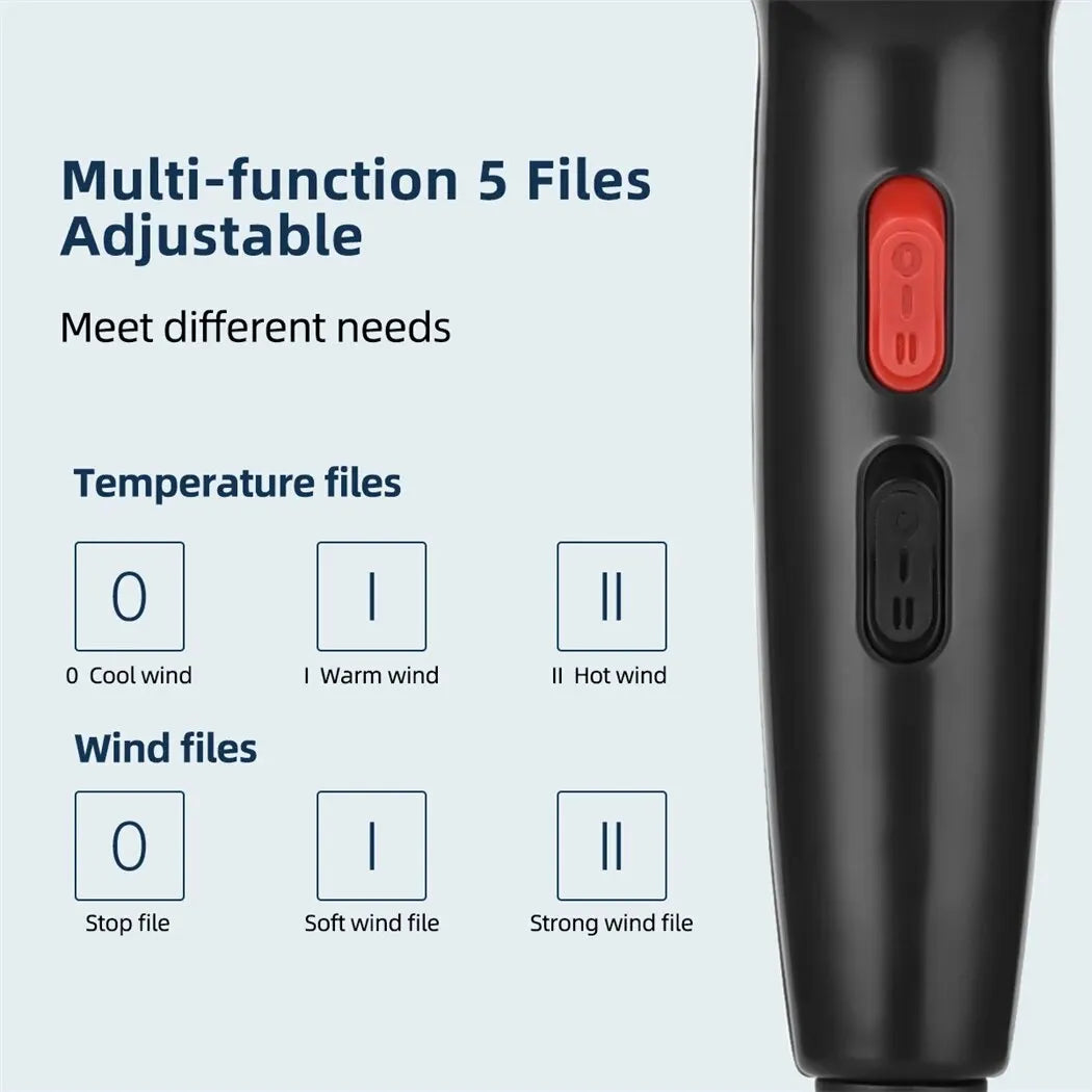 CkeyiN 1600W Professional Hair Dryer β Negative Ion Blow Dryer with Diffuser & Concentrator