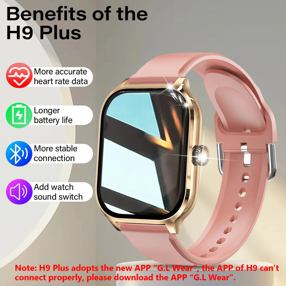 H9 Smart Watch 2.01" HD Screen β Call, Message, Fitness & Weather for Men & Women