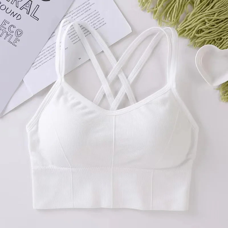 StrapFit β Women's Cross-Back Push-Up Sports Bra