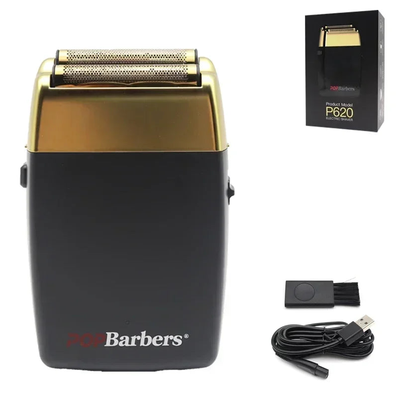 POP Barbers P620 Double Foil Electric Shaver β 11000 RPM USB Beard Trimmer for Men