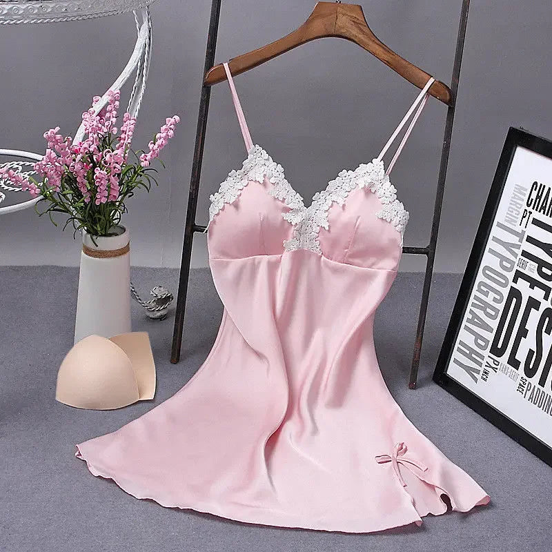 VelviLace – Satin Bow Night Robe