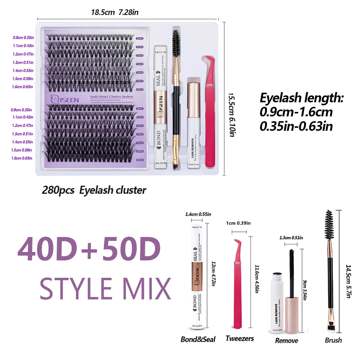 DIY Lash Extension Mix Styles Kit β Clusters with Bond, Seal & Tools