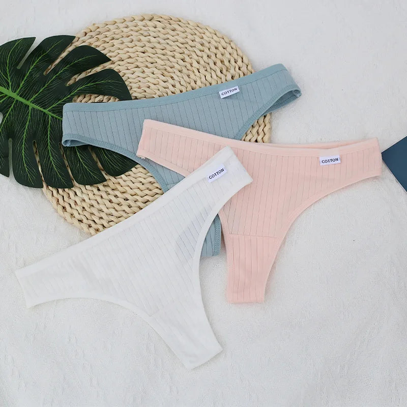 6-Pack Cotton Low-Waist Thongs β Invisible & Sexy Everyday Panties