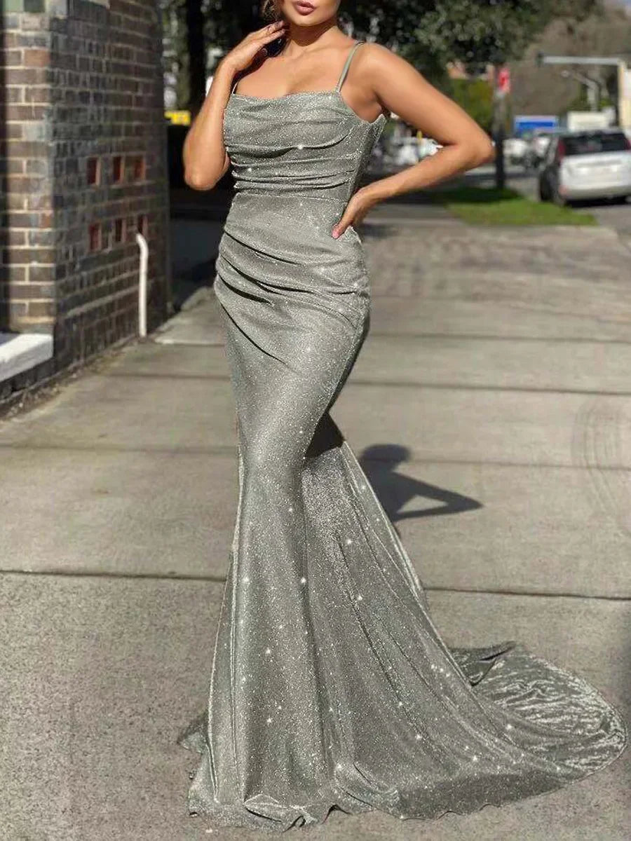 SatinSculpt β Spaghetti Strap Corset Evening Dress