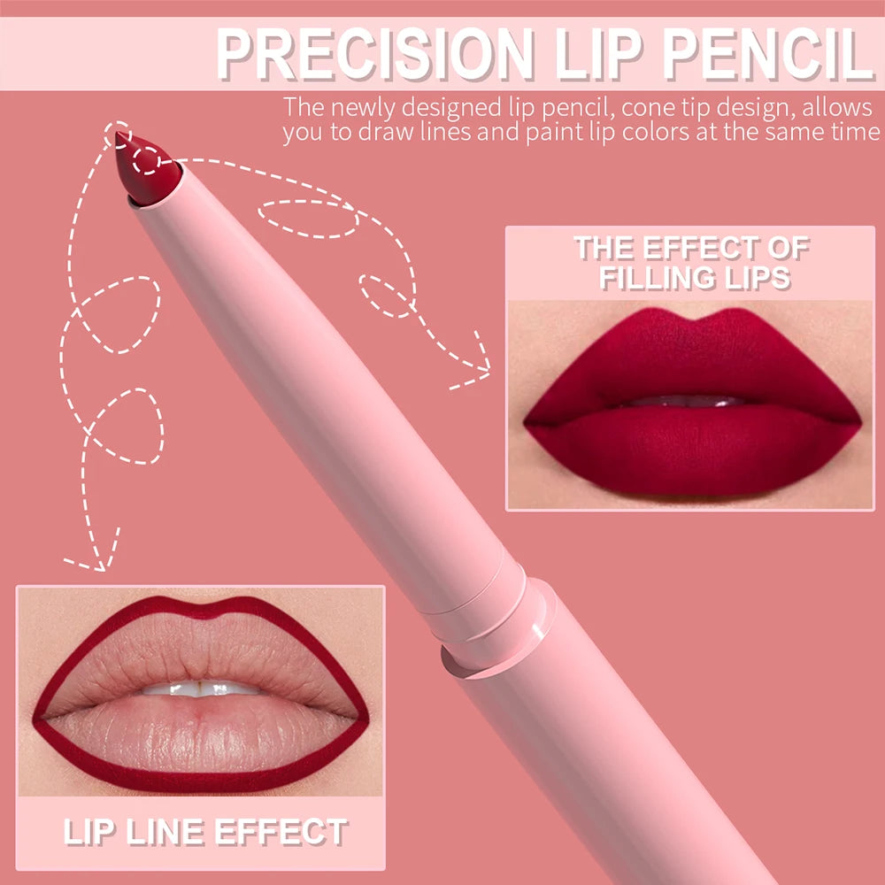 LineLuxe β 6PCS Waterproof Long-Lasting Lip Liner Pen Set