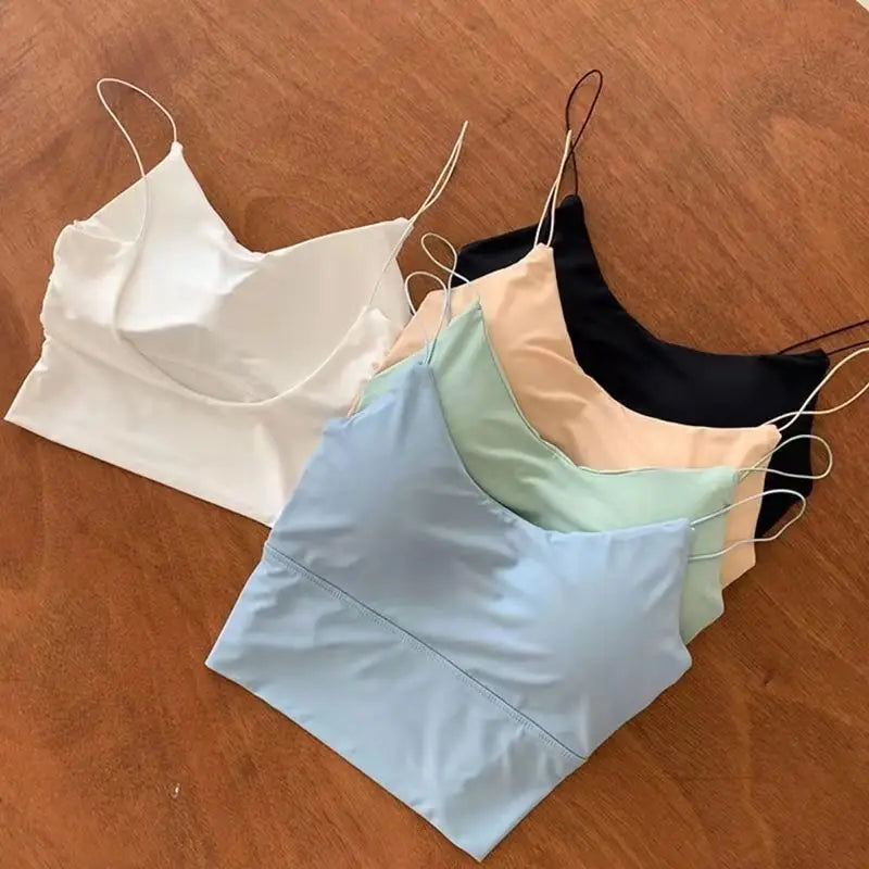 Ice Silk Seamless Padded Camisole β Wireless Bralette Tank Top for Women