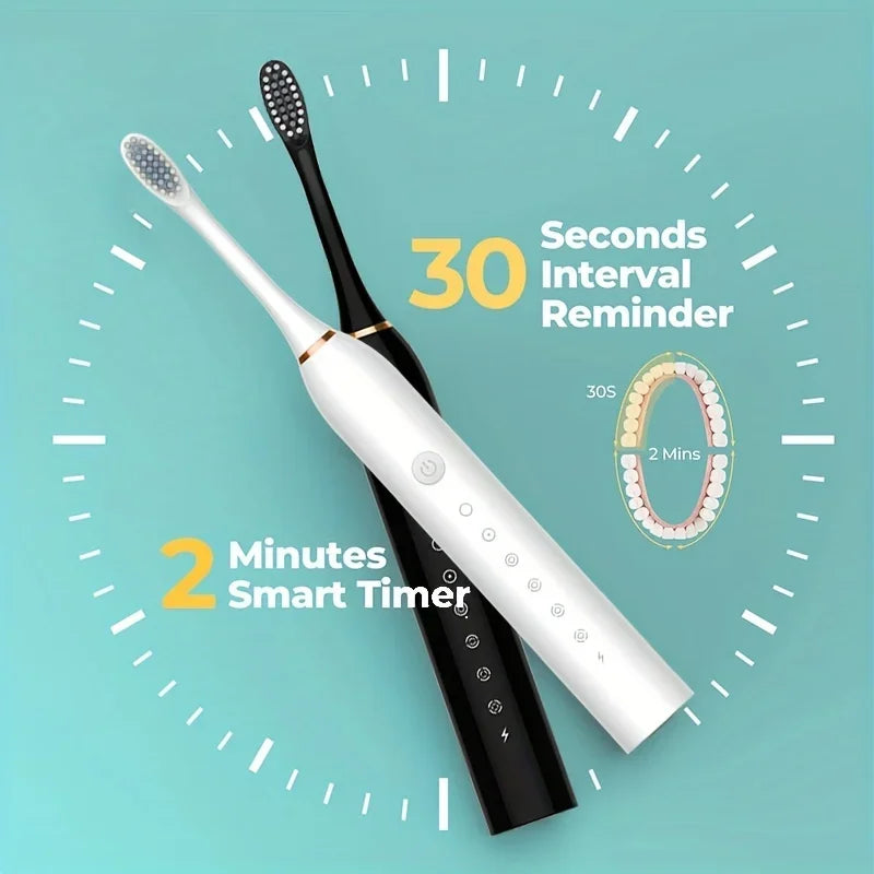 SonicSmile 6X โ Universal Electric Toothbrush with 6-Speed Cleaning & Soft Bristles