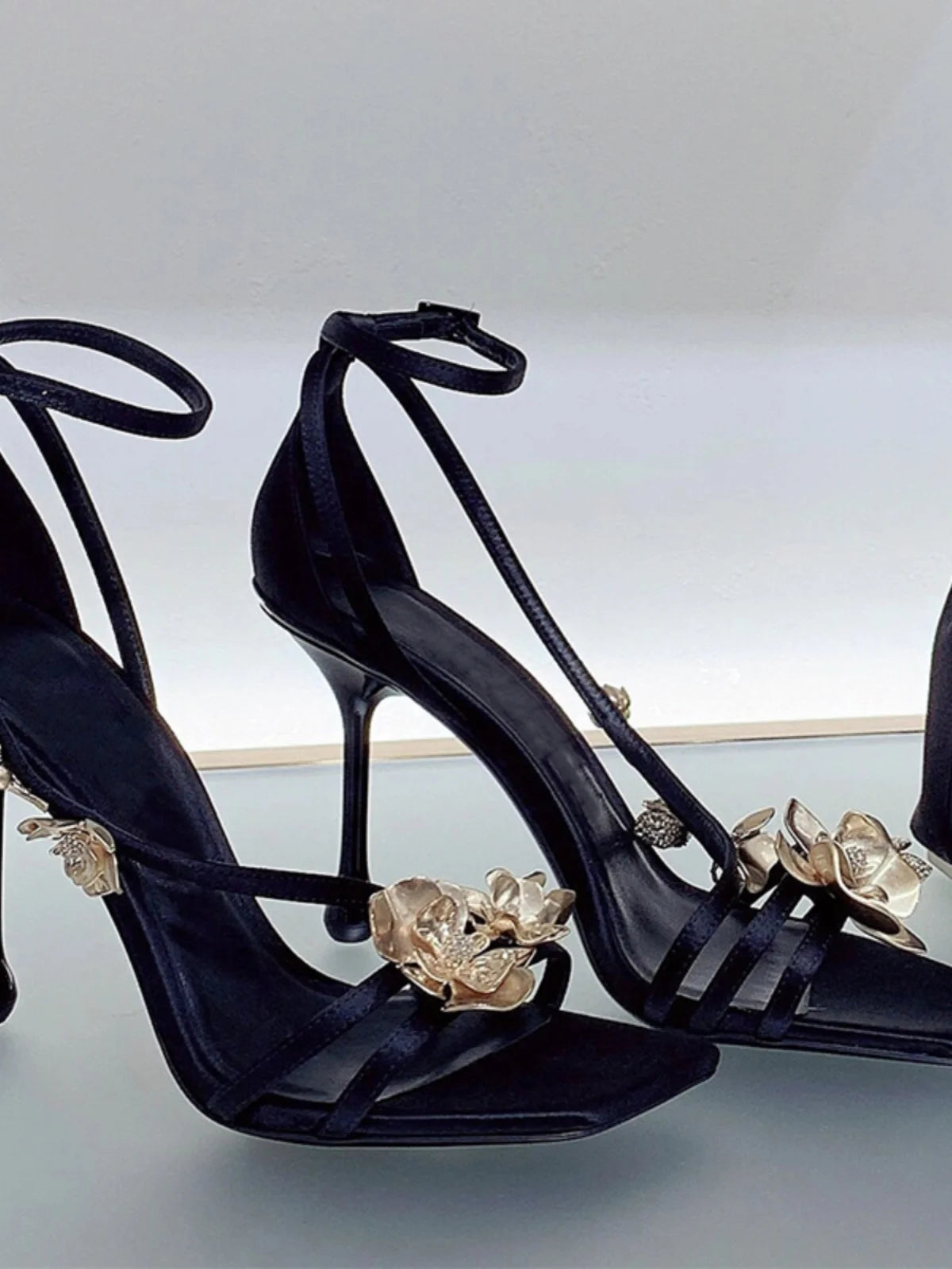 JinlanBloom 2025 β Floral Stiletto Square Toe Sandals