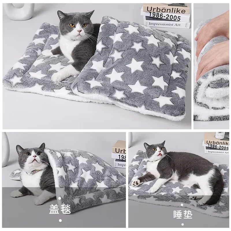 Flannel Pet Sleeping Mat β Soft Cushion Bed for Dogs & Cats, Blanket-Style Mattress