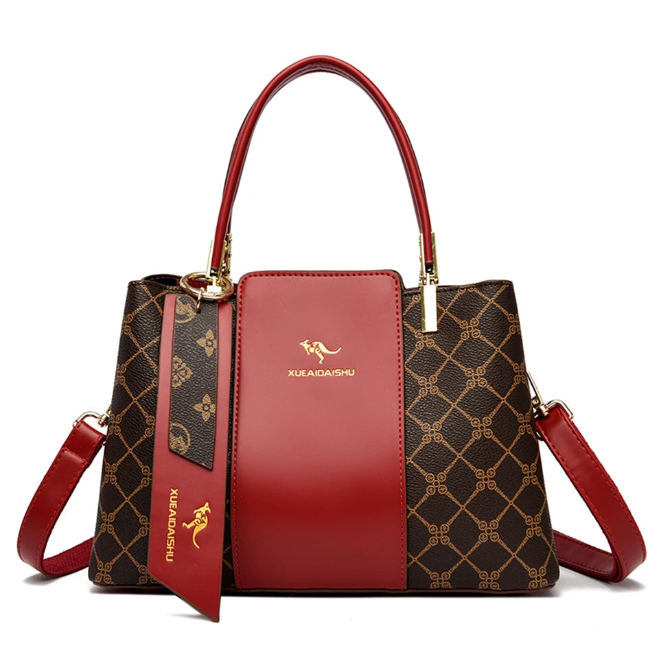 SoftLuxe β Printed Leather Large-Capacity Shoulder Bag