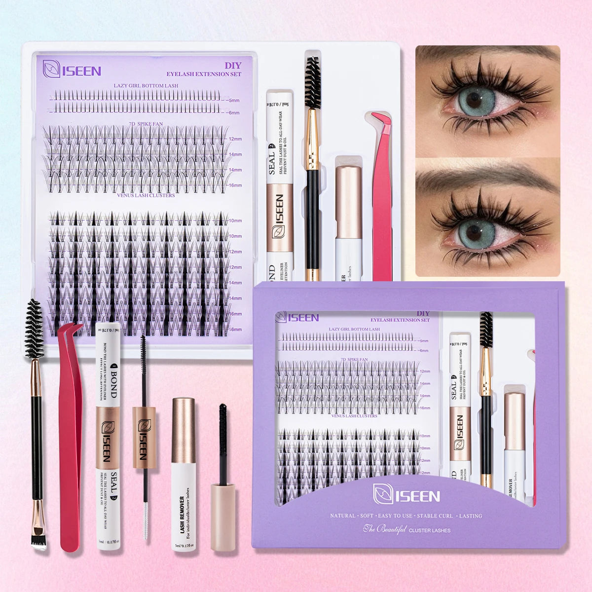 DIY Lash Extension Mix Styles Kit β Clusters with Bond, Seal & Tools
