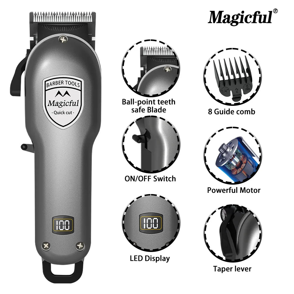 Magicful Fashion Pro Hair Trimmer β Rechargeable Adjustable Clipper for Men with Li-ion Battery