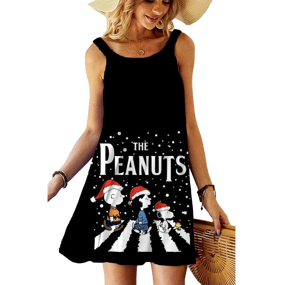 SnoopyVibe – Summer Cartoon Dress
