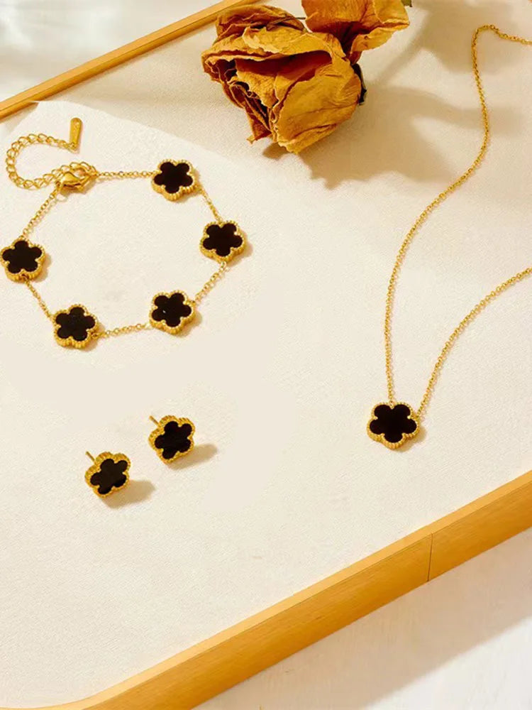BlossomSteel – 3PCS Plum Flower Jewelry Set