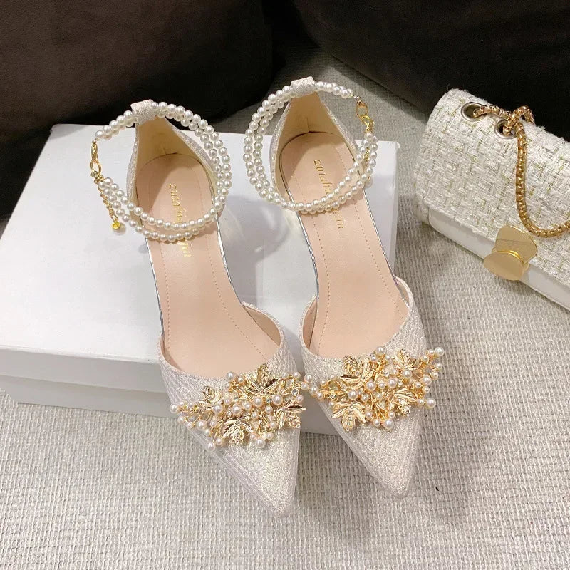MetalBead 2025 β Pointed High Heel Pumps