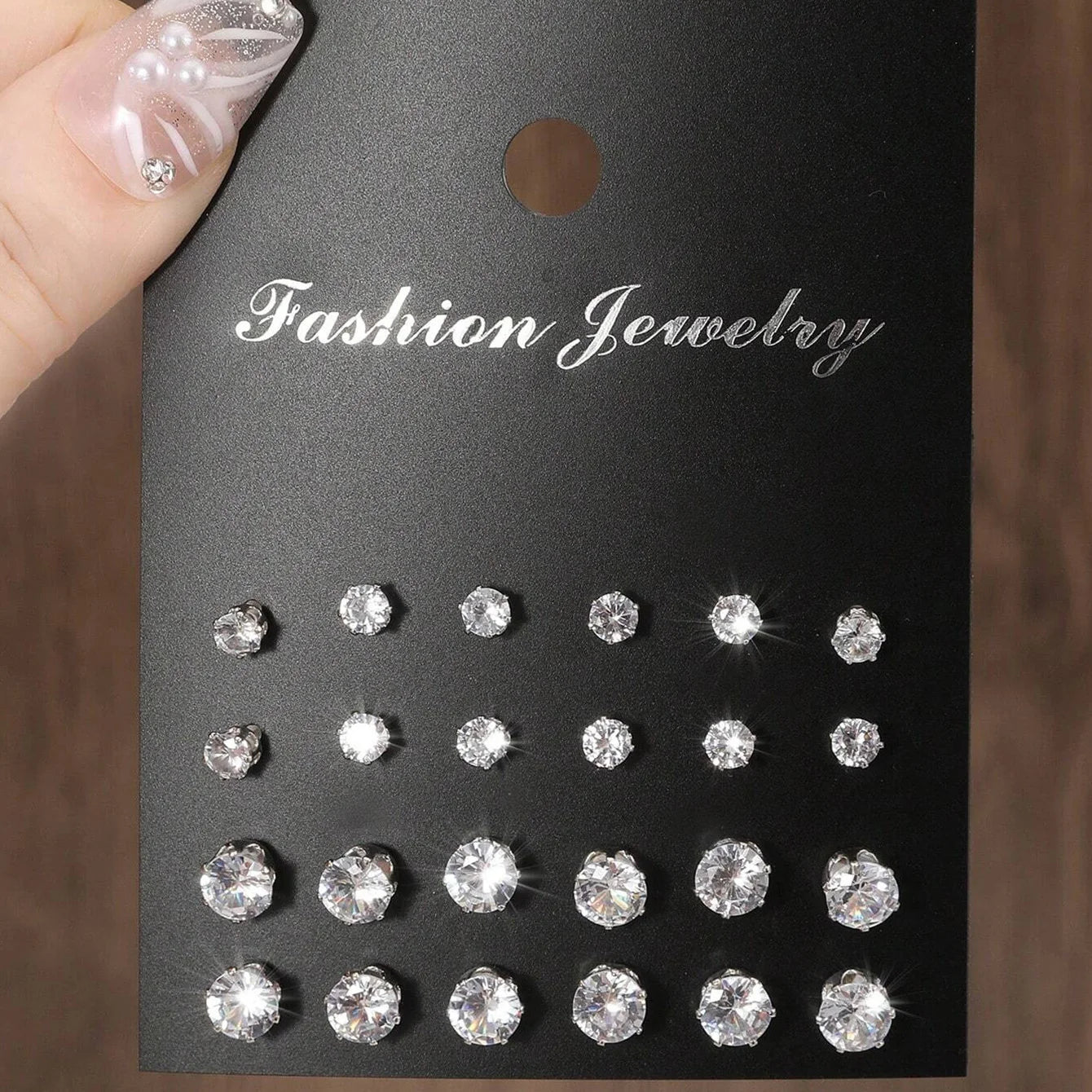 ZircaGlow β 12 Pairs Elegant Zirconia Stud Earrings Set