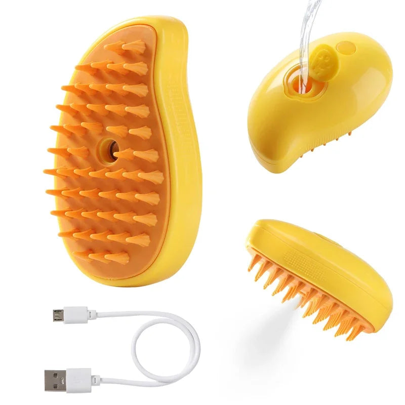 3-in-1 Electric Pet Grooming Brush β Steam Spray, Hair Removal & Massage Comb