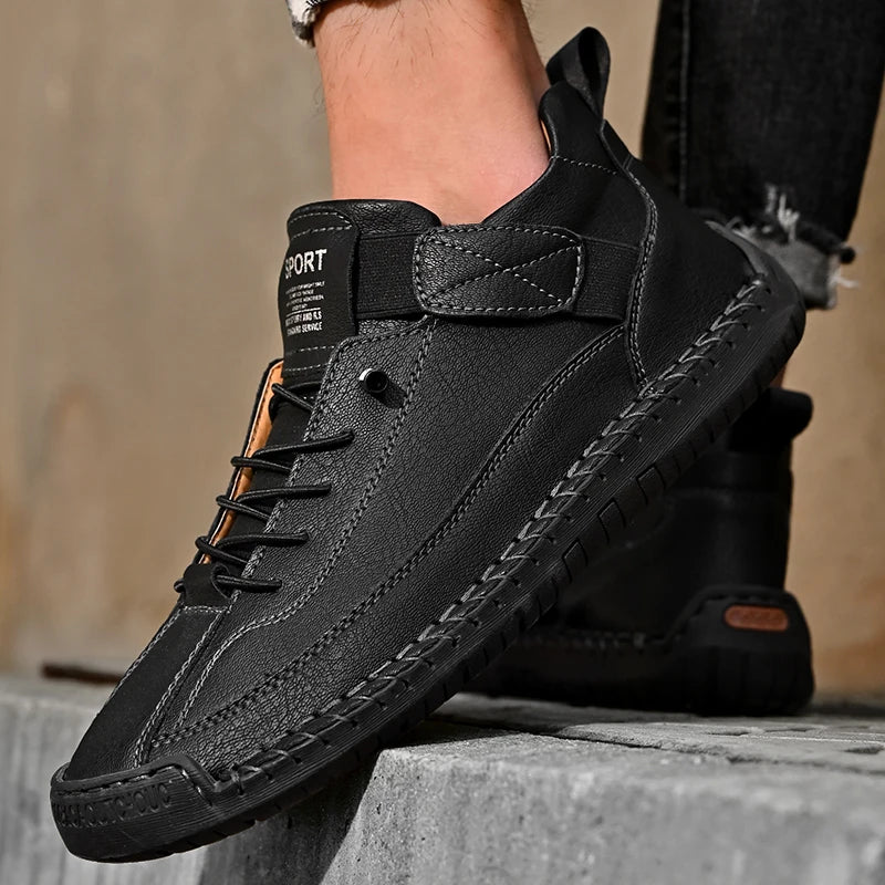 BreezeLoaf β Handmade Breathable Leather Slip-On Loafers