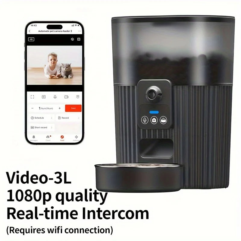 PAPIFEED Smart WiFi Automatic Pet Feeder β Remote-Controlled Cat & Dog Food Dispenser