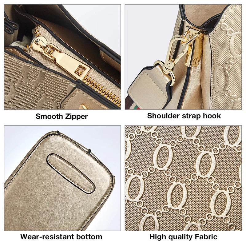 FOXER Luxe β Monogram Leather Shoulder Crossbody Bag