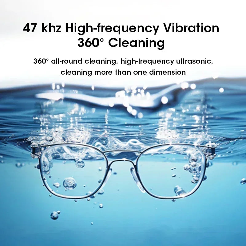 Mini Ultrasonic Household Cleaner β High-Frequency Vibration for Glasses, Jewelry & Tableware