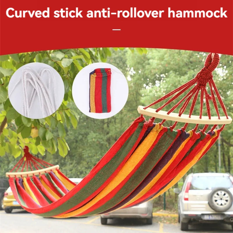 WESTTUNE Outdoor Canvas Hammock β 200kg Load Swing with Tree Ropes