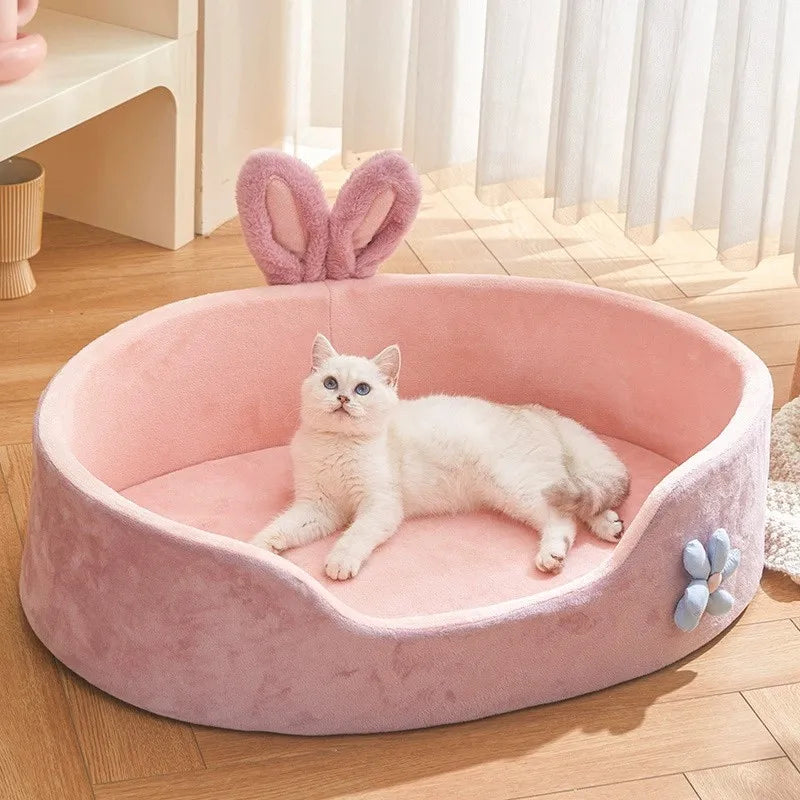 Detachable Washable Pet Bed β Soft, All-Season Dog & Cat Sleeping Cushion