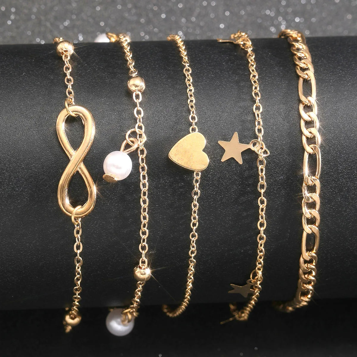Boho Retro Tassel Anklet Set β 5-Piece Butterfly, Pearl & Charm Foot Bracelet Jewelry