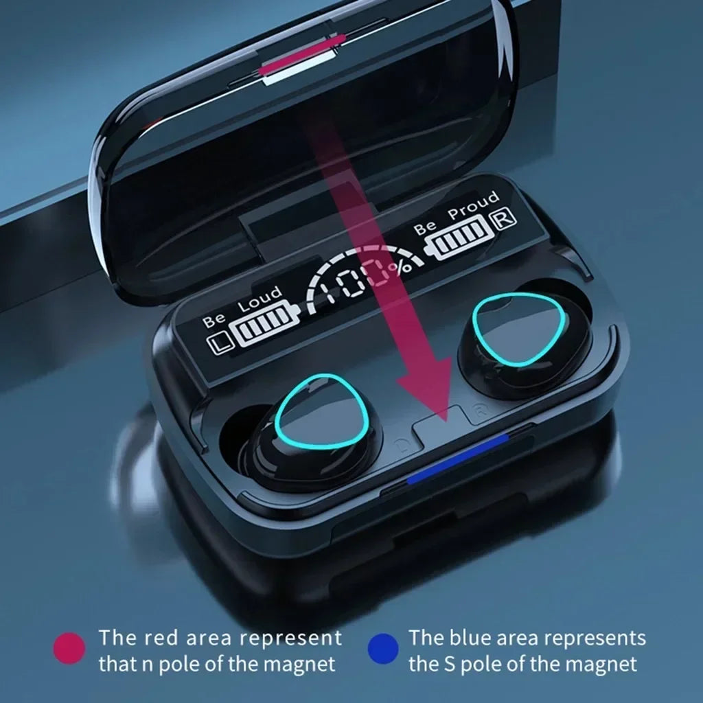 Original M10 Bluetooth Wireless Sports Earbuds – Noise Cancelling with Mic & Speaker