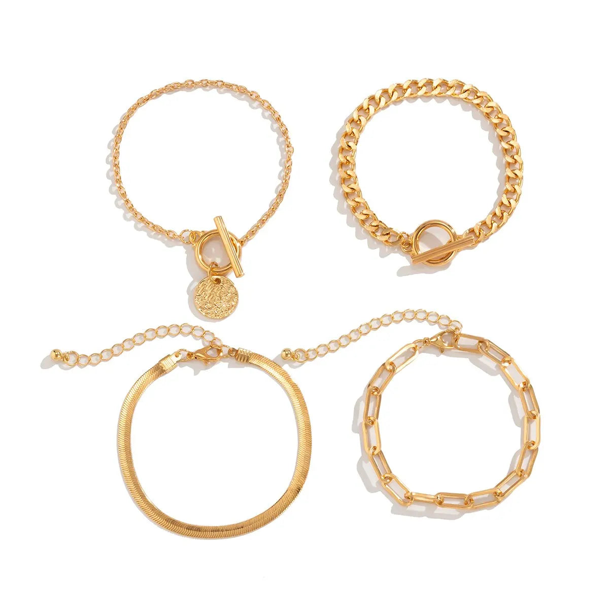 Punk Cuban Link Chain Coin Pendant Bracelet β Vintage Snake Chain for Women