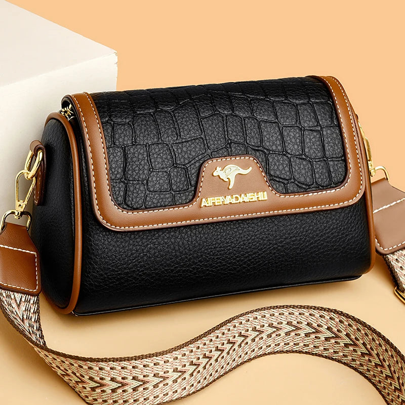 StonePU β Small Square PU Leather Crossbody Satchel