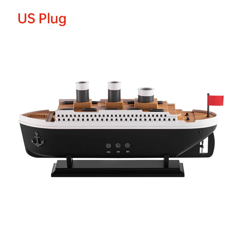 Titanic Ship Aroma Humidifier โ RGB LED Oil Diffuser with Smoke Rings & Remote Control