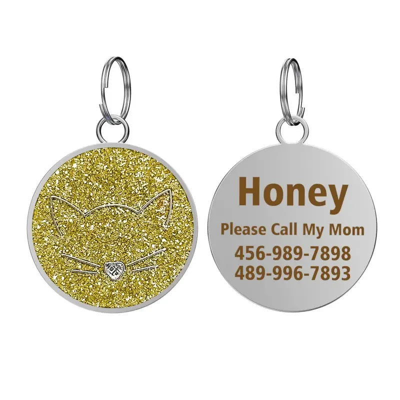 Personalized Pet ID Collar Tag β Custom Engraved Name & Phone Pendant for Cats & Dogs