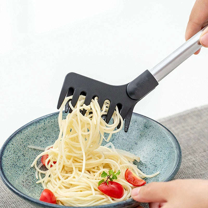 Food Tongs – Stainless Steel Noodle Tongs with Non-Slip Handle
