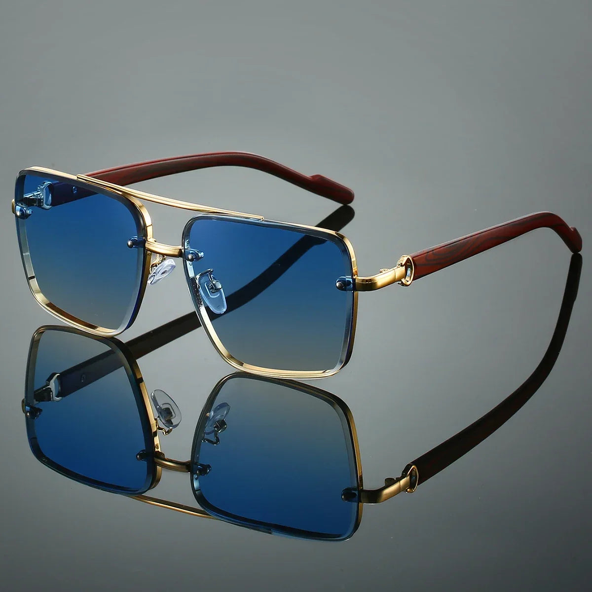 KAMMPT RetroPilot – Women’s Double Bridge Metal Sunglasses
