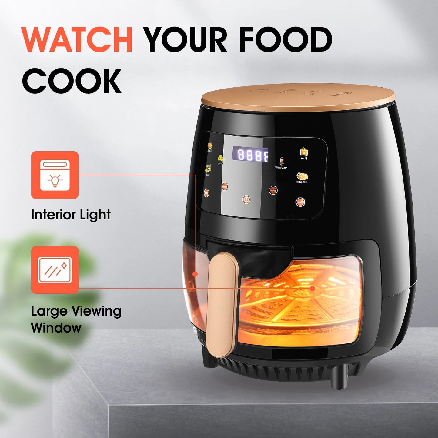 6QT Air Fryer β Digital Oilless Cooker with Window