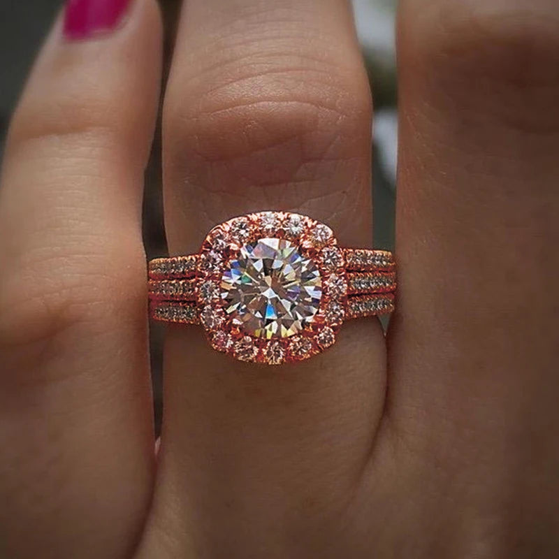 Huitan Trendy Women’s Cubic Zirconia Engagement & Wedding Rings