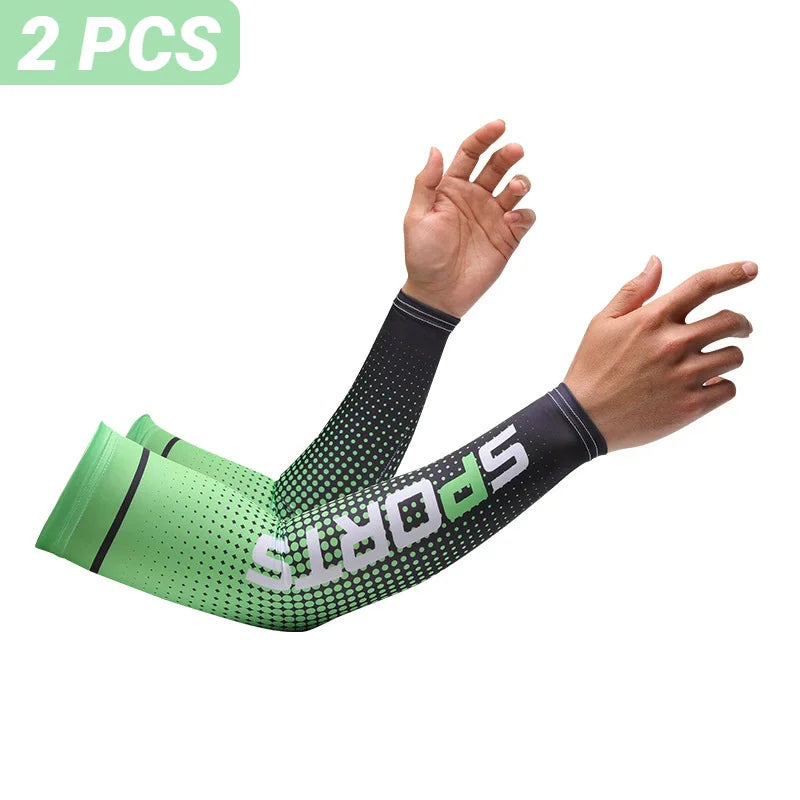 2PCS Ice Silk UV Protection Arm Sleeves β Cooling Sun Sleeves for Outdoor Sports